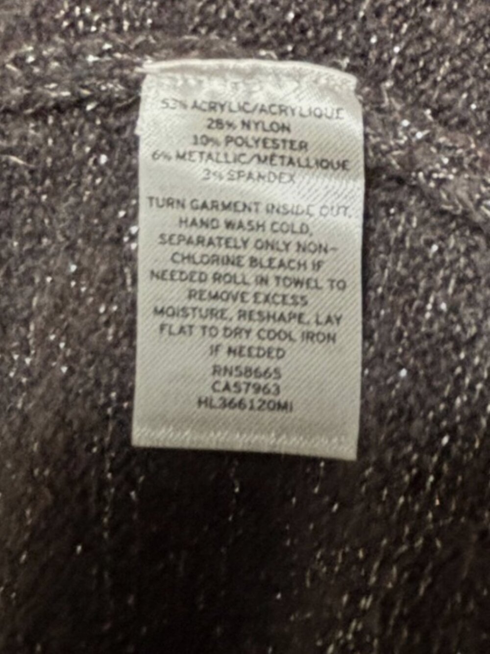 NWT Hinge Shimmering Charcoal Gray Silver Knit Open Cardigan Pockets M - Picture 6 of 7